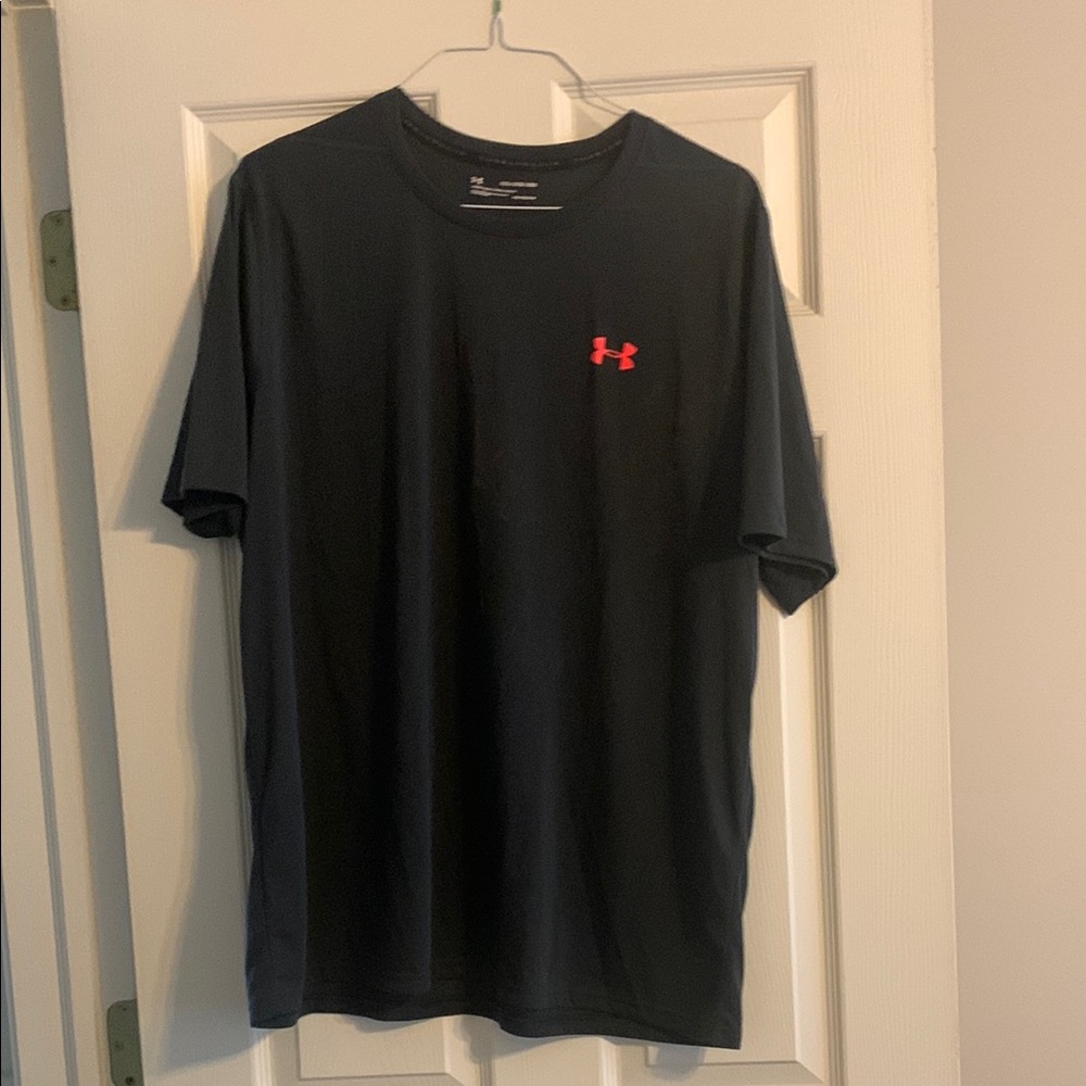 Under Armour Men's Black Tee with Red Logo